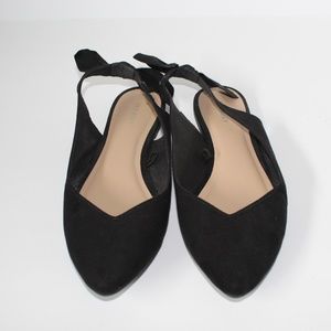 Black Flats with Bows on Back